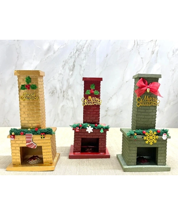 Noel Temalı Polyester Şömine Tütsülük İk023
