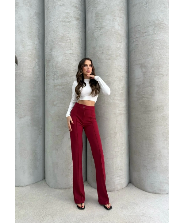 Önü cumalı ithal krep pantolon