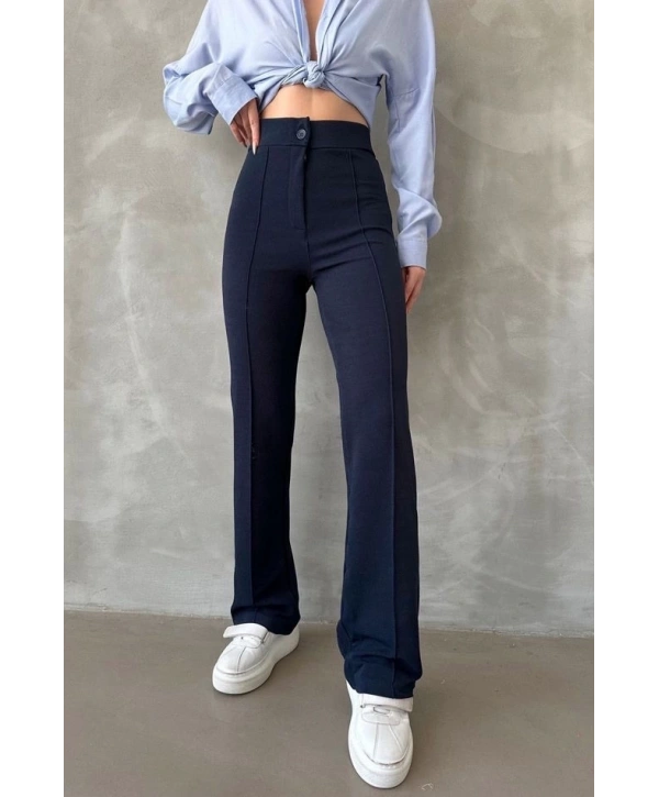 Önü cumalı ithal krep pantolon