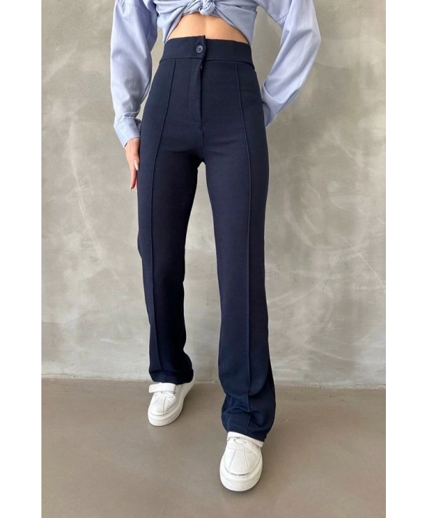 Önü cumalı ithal krep pantolon