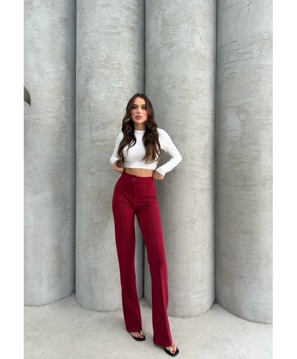 Önü cumalı ithal krep pantolon