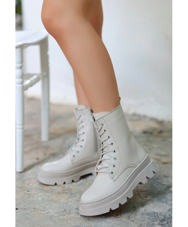 Orge Bej Cilt Bağcıklı Bot