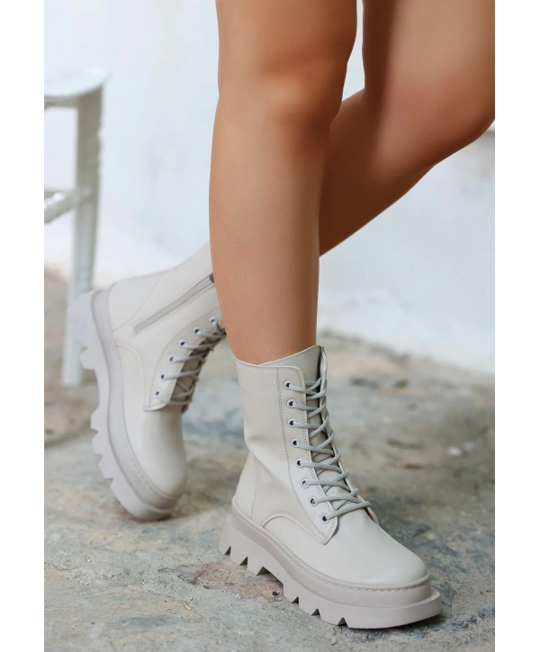 Orge Bej Cilt Bağcıklı Bot