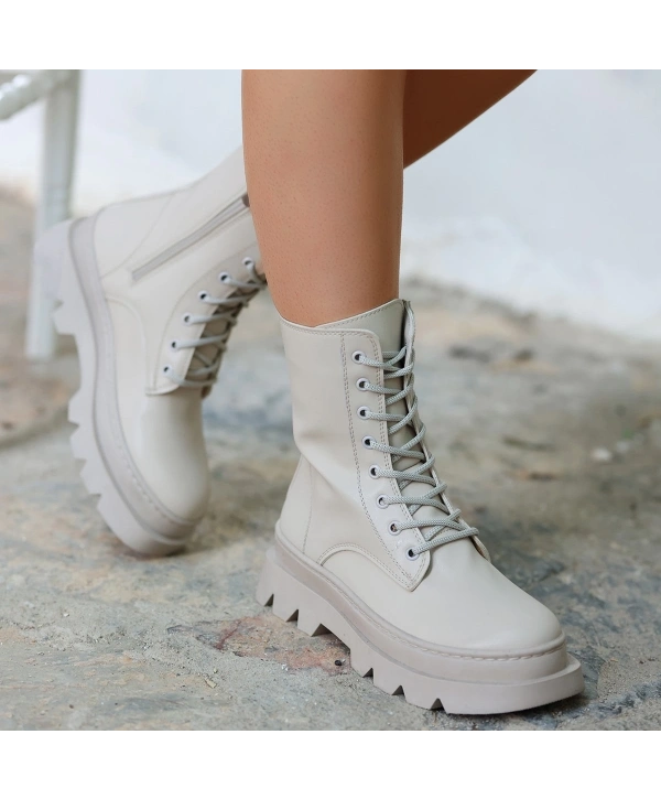 Orge Bej Cilt Bağcıklı Bot