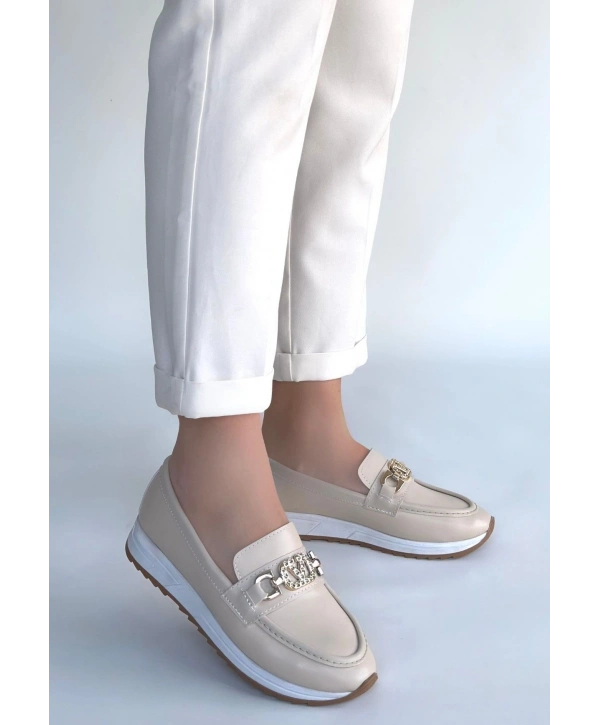 Otra Bej Cilt Babet Ayakkabı