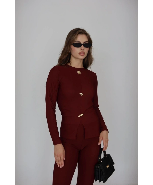 Ottoman alt üst takım bordo pt510442