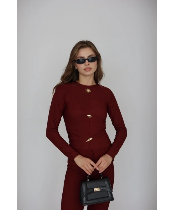 Ottoman alt üst takım bordo pt510442