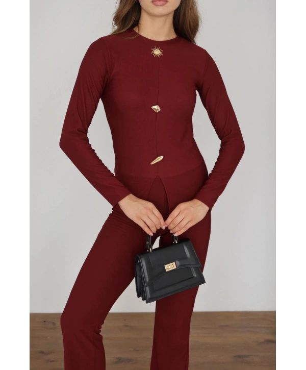 Ottoman alt üst takım bordo pt510442