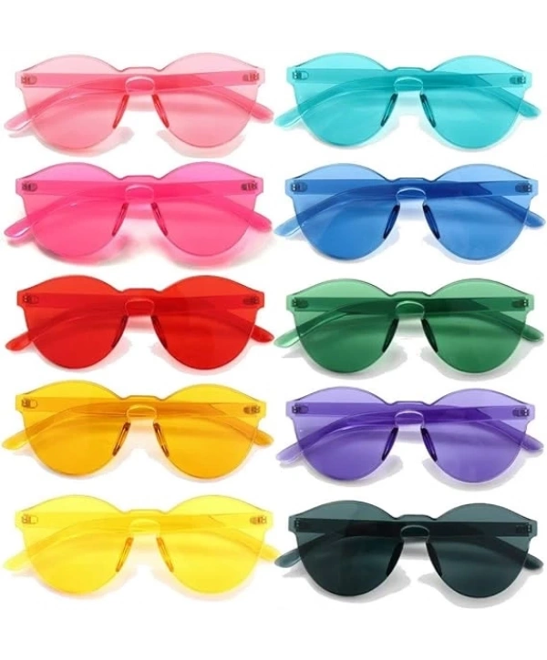 Oval Şekilli Çerçevesiz Parti Gözlüğü 6 Renk 6 Adet