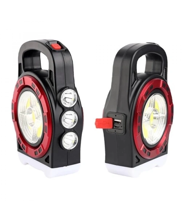 P-6678c Dış Mekan Solar Şarj Işığı Çok Fonksiyonlu Projektör Hazine Güçlü Işık El Feneri