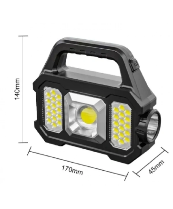 P-880a Solar Powerbanklı Şarjlı Taşınabilir Güçlü Fener