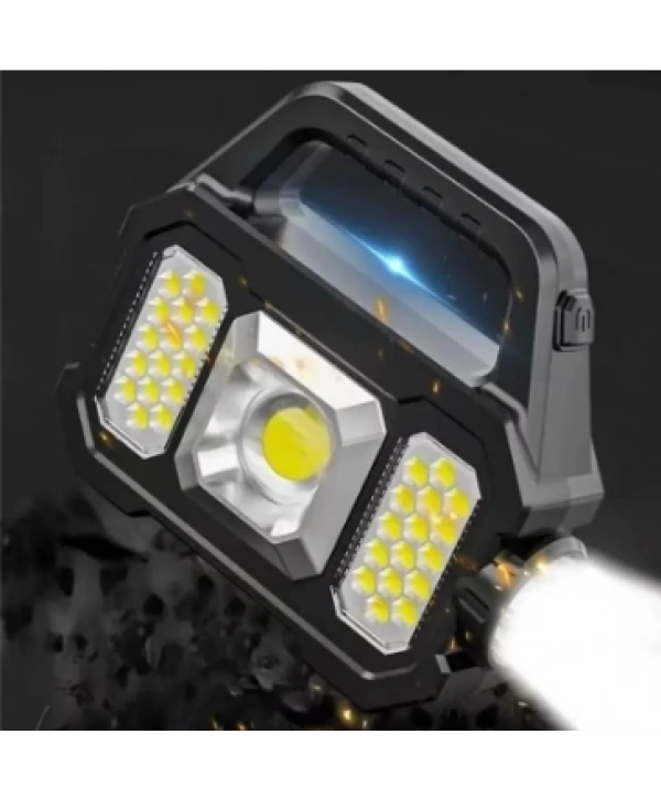 P-880a Solar Powerbanklı Şarjlı Taşınabilir Güçlü Fener