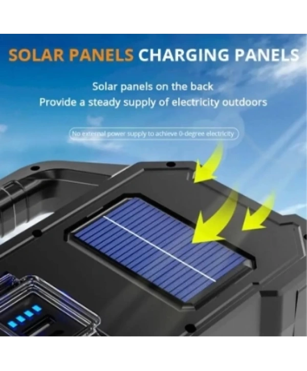 P-880a Solar Powerbanklı Şarjlı Taşınabilir Güçlü Fener