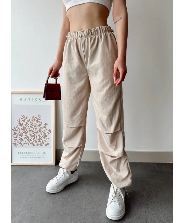 Paraşüt pantolon bej