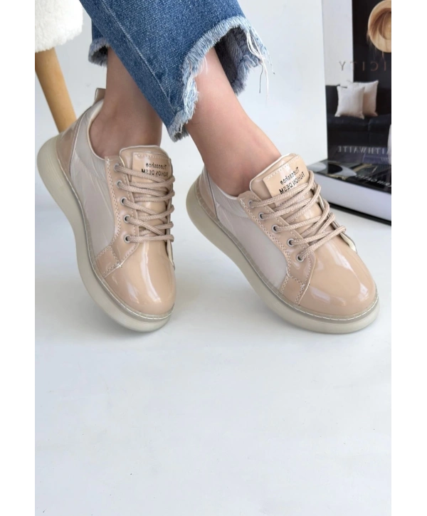 Piona Bej Rugan Bağcıklı Spor Ayakkabı