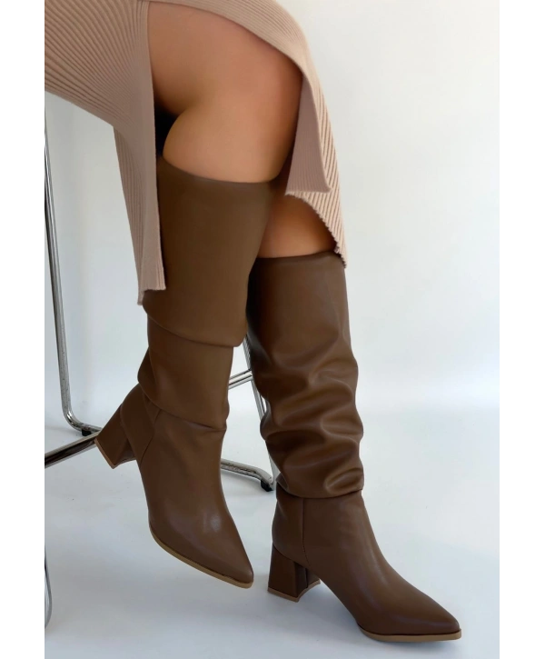 Pitay Vizon Cilt Topuklu Çizme