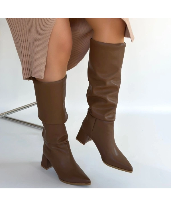 Pitay Vizon Cilt Topuklu Çizme