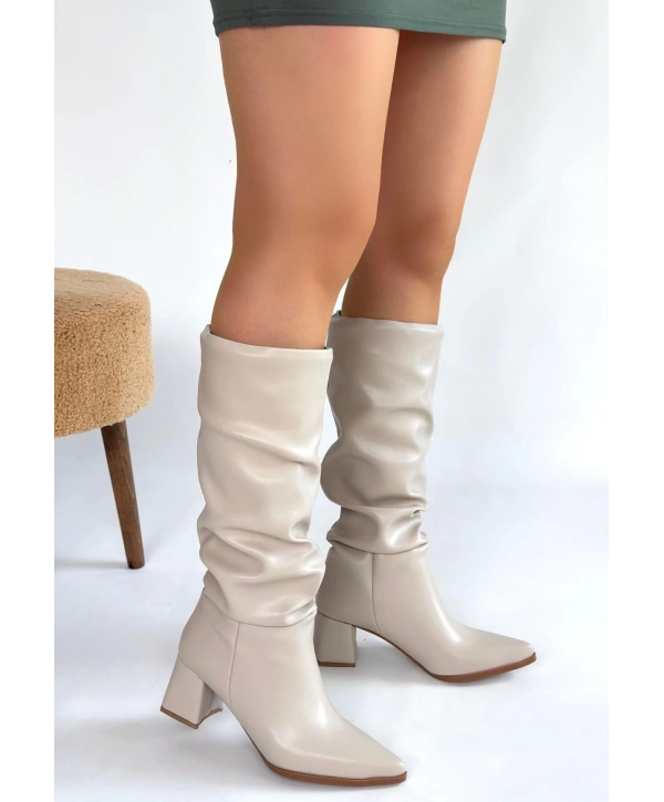 Pitay Ten Cilt Topuklu Çizme