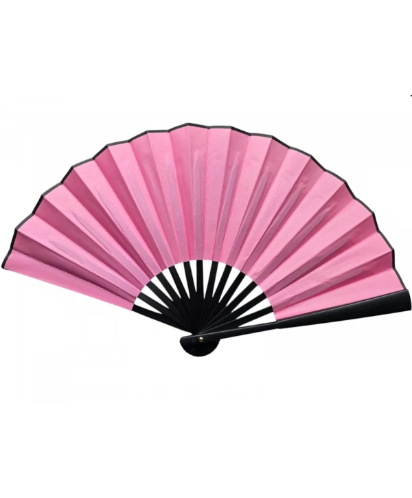 Plastik Kumaş Yelpaze 12li Pembe