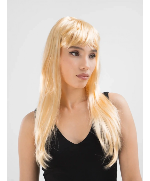 Platin Altın Dore Renk Uzun Düz Parti Peruğu