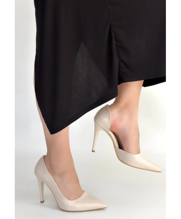 Pley Bej Rugan Stiletto Ayakkabı