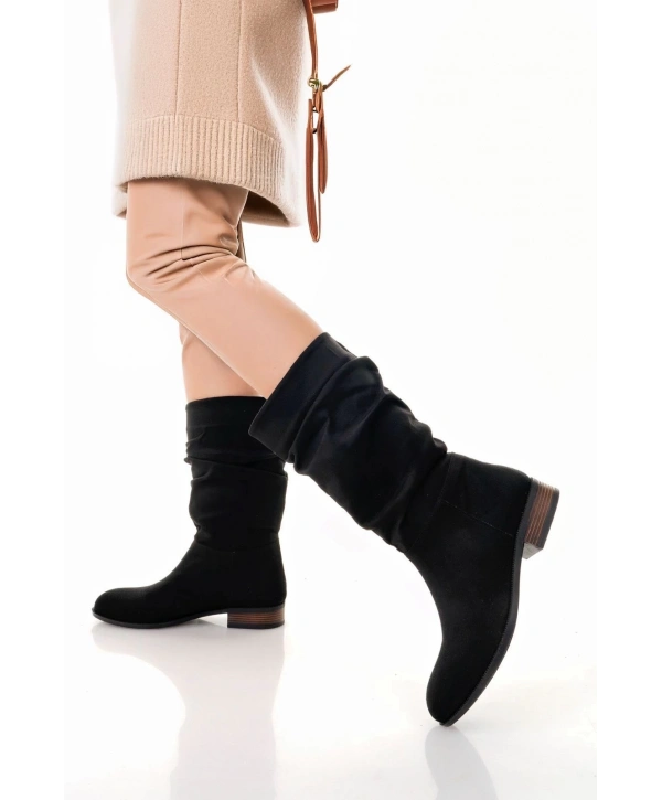 Plod Siyah Süet Çizme