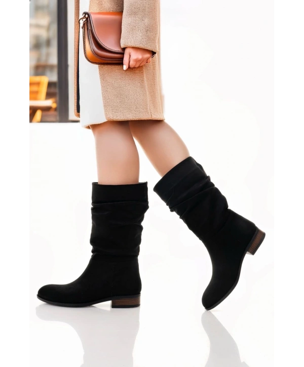 Plod Siyah Süet Çizme