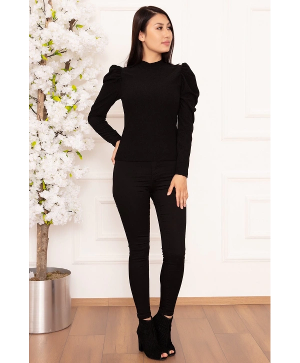 Prenses kol bluz siyah w3125