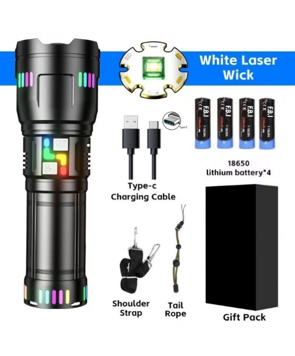 Pro F-3002 Alüminyum Tg Led Gece Şeritli Type-c Şarjlı El Feneri