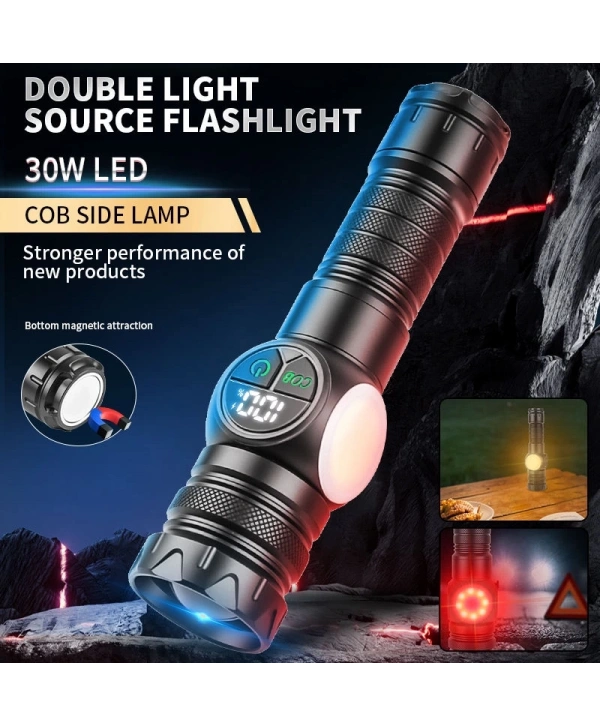 Ps-8745 Profesyonel Zoomlu 30w  Powerbank Mıknatıslı Avcı Kamp Tamirci Feneri