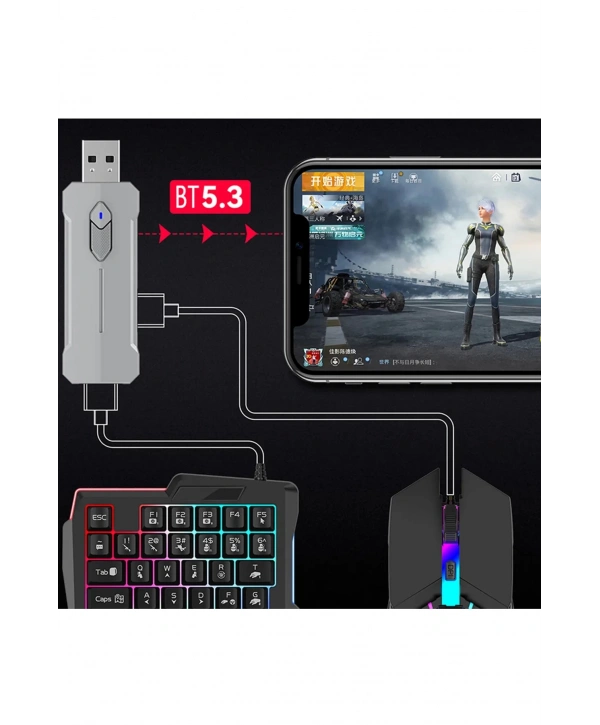 Pubg Mobil Oyun Kiti 5in1 Bt5.3 Klavye Mouse Dönüştürücü Seti Pugb Seti