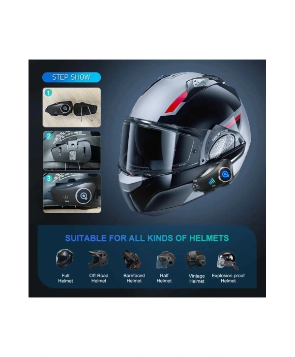 Q28 Motosiklet Kask Bluetooth Kulaklık 1080p Kamera Interkom Kulaklık Su Geçirmez Intercom