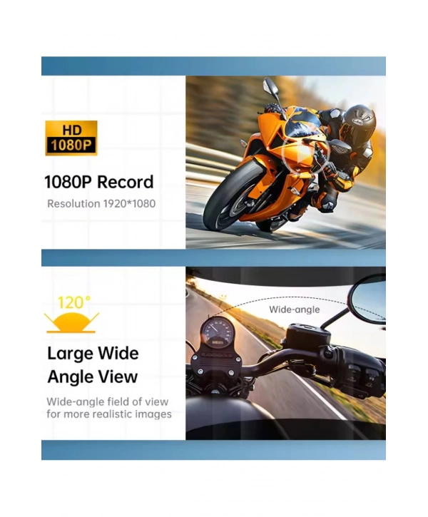 Q29 Motosiklet Kask Bluetooth Kulaklık Eşleşmeli 1080p Kamera Geniş Açı Su Geçirmez Intercom
