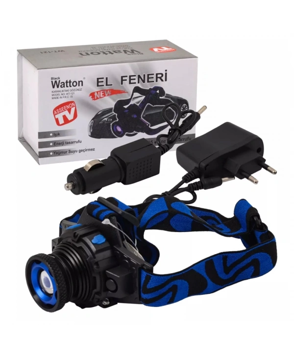 Q5 Şarjlı Mercekli Kafa Feneri Black Wt-121