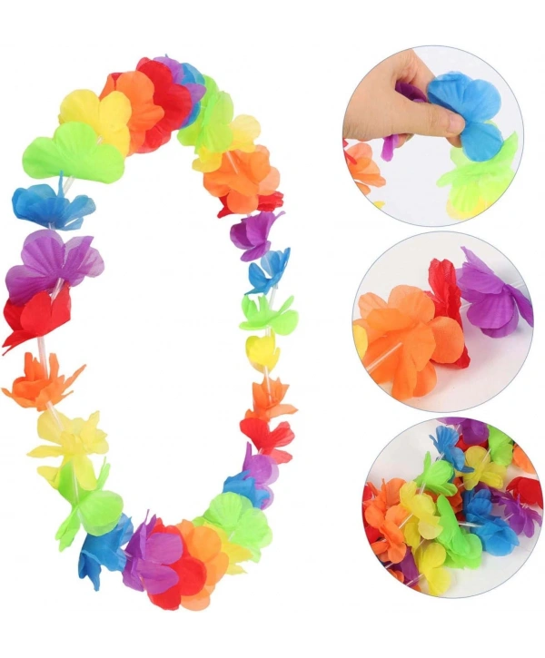 Hawaii Çiçekli Boyun Kolyesi - Renkli Tropikal Parti Leisi