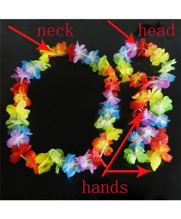 Rengarenk Hawaii Kolye Taç Bileklik Seti 4 Parça