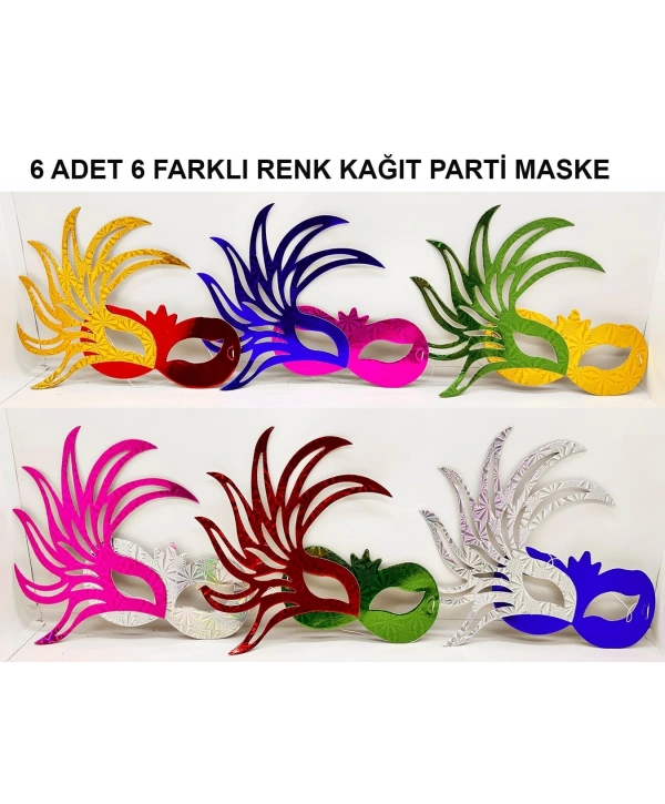 639lı Renkli Balo Maskesi Seti | Karton  Lastikli (yetişkin-çocuk Uyumlu)