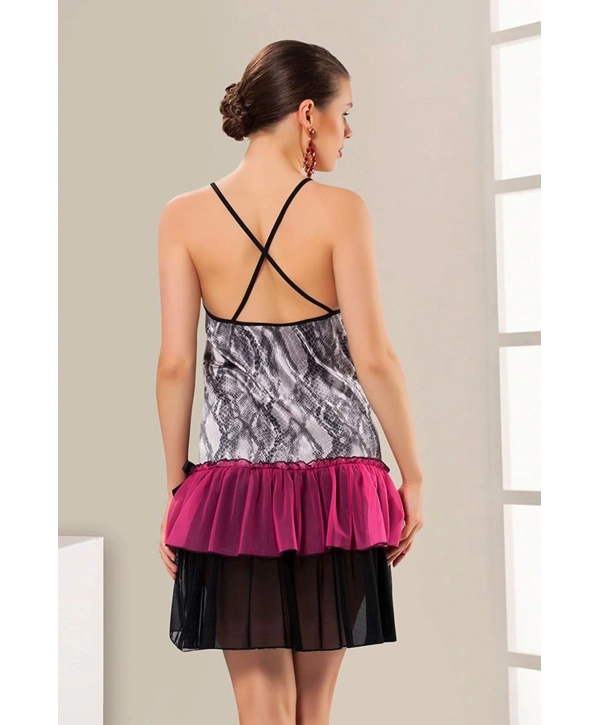 Renkli Dantel Gecelik - 616