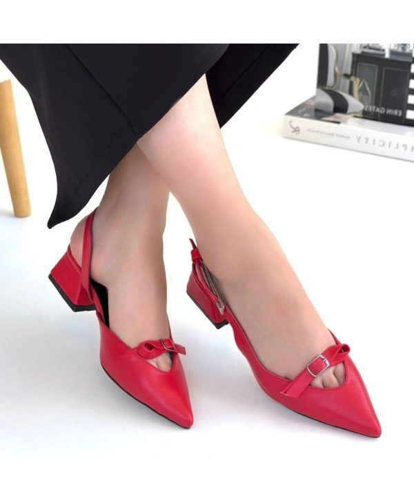 Rewat Kırmızı Cilt Topuklu Ayakkabı