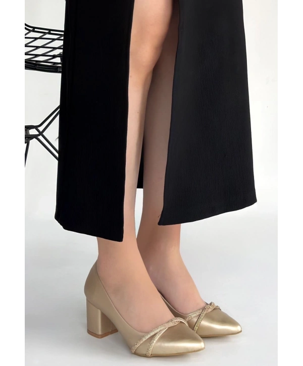 Rewin Gold Cilt Topuklu Ayakkabı