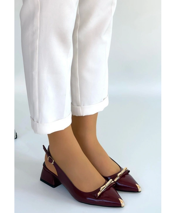 Ricy Bordo Rugan Topuklu Ayakkabı