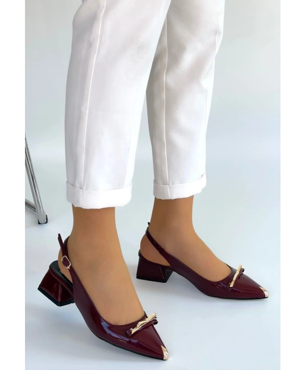 Ricy Bordo Rugan Topuklu Ayakkabı