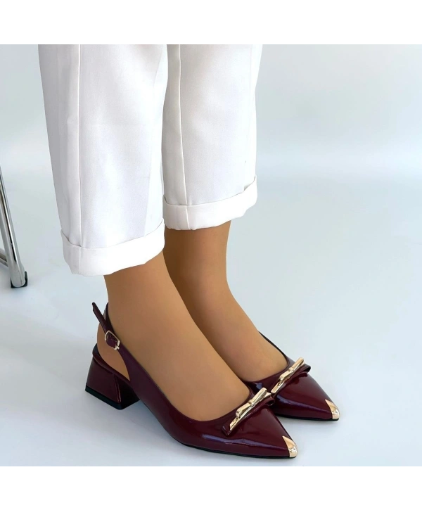 Ricy Bordo Rugan Topuklu Ayakkabı