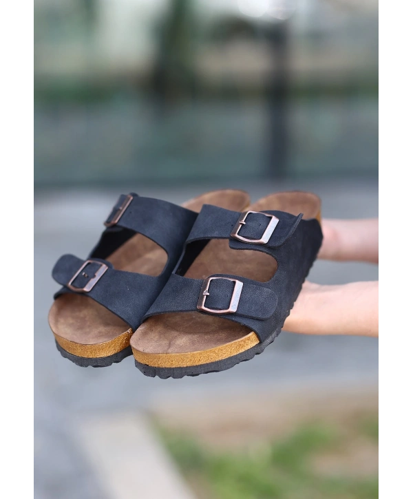 Rıno Siyah  Nubuk Terlik