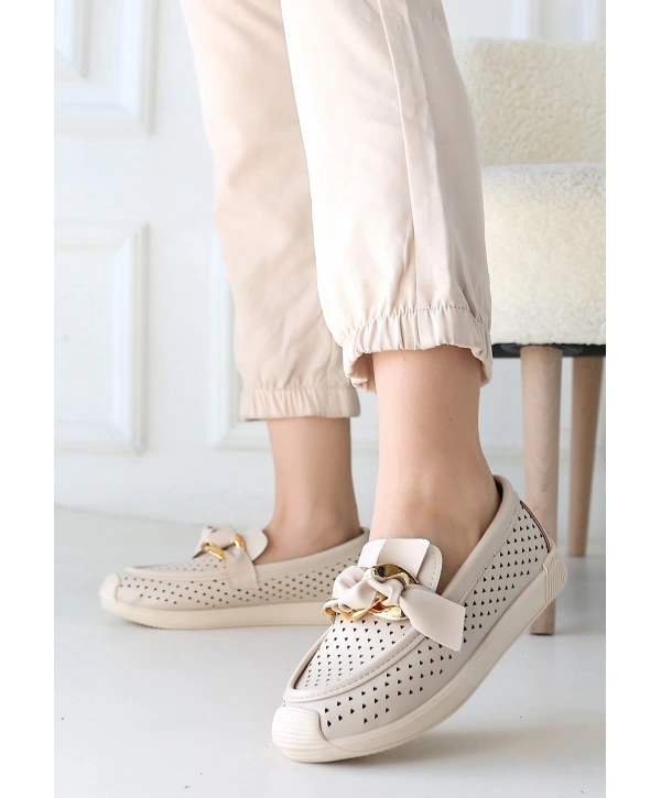 Riwan Bej Cilt Babet Ayakkabı