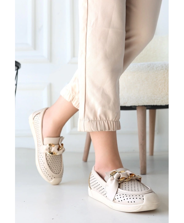 Riwan Bej Cilt Babet Ayakkabı