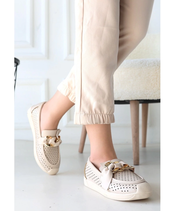 Riwan Bej Cilt Babet Ayakkabı