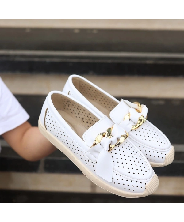 Riwan Beyaz Cilt Babet Ayakkabı