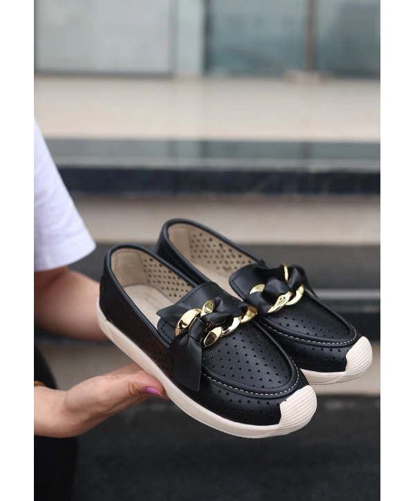 Riwan Siyah Cilt Babet Ayakkabı