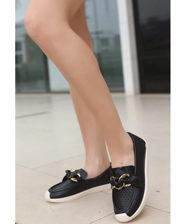 Riwan Siyah Cilt Babet Ayakkabı